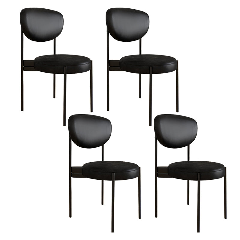 Glam Style Upholstered Side Chair Open Back Dining Side Chair Black 4 Piece Set Black Clearhalo 'Dining Chairs' 'Dining Tables & Seating' 'dining_chair' 'furn' 'furn_dining_chair' 'Furniture' 'furniture_dining_chair' 'Kitchen & Dining Furniture' 4819039