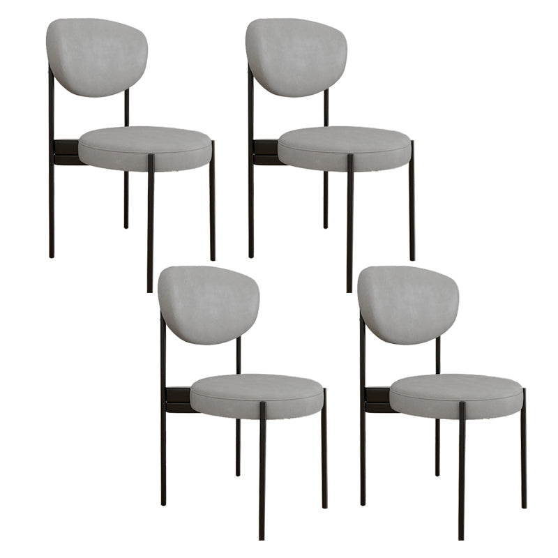 Glam Style Upholstered Side Chair Open Back Dining Side Chair Grey 4 Piece Set Black Clearhalo 'Dining Chairs' 'Dining Tables & Seating' 'dining_chair' 'furn' 'furn_dining_chair' 'Furniture' 'furniture_dining_chair' 'Kitchen & Dining Furniture' 4819041