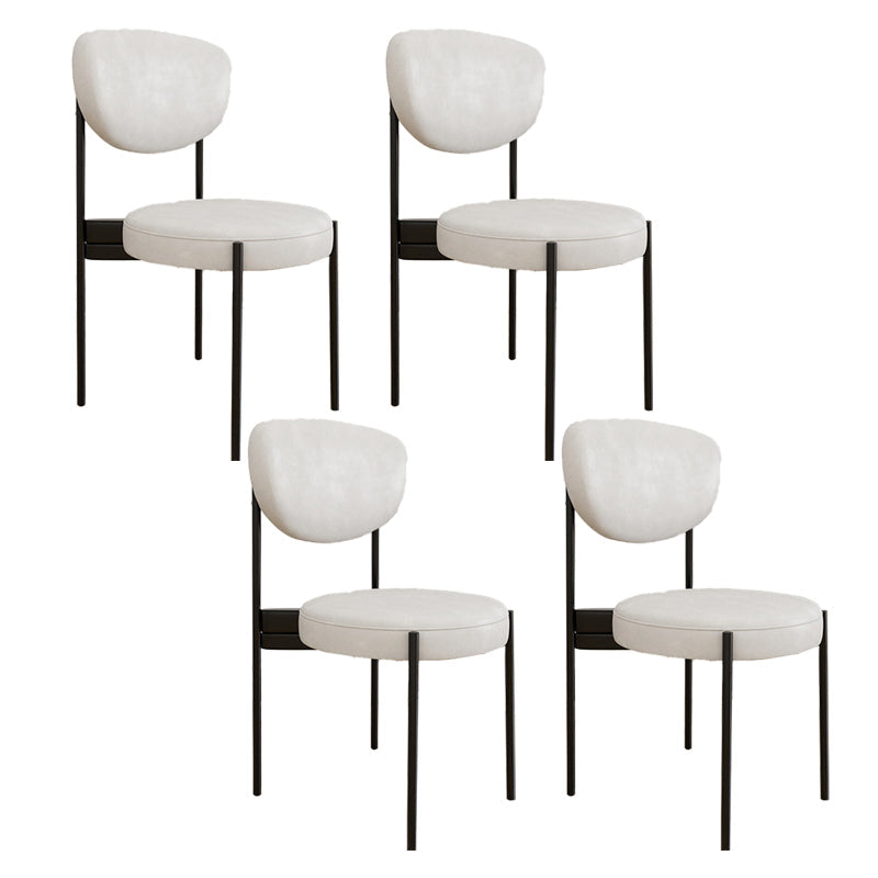 Glam Style Upholstered Side Chair Open Back Dining Side Chair White 4 Piece Set Black Clearhalo 'Dining Chairs' 'Dining Tables & Seating' 'dining_chair' 'furn' 'furn_dining_chair' 'Furniture' 'furniture_dining_chair' 'Kitchen & Dining Furniture' 4819043