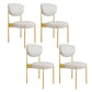 Glam Style Upholstered Side Chair Open Back Dining Side Chair White 4 Piece Set Brass Gold Clearhalo 'Dining Chairs' 'Dining Tables & Seating' 'dining_chair' 'furn' 'furn_dining_chair' 'Furniture' 'furniture_dining_chair' 'Kitchen & Dining Furniture' 4819044