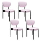 Glam Style Upholstered Side Chair Open Back Dining Side Chair Pink 4 Piece Set Black Clearhalo 'Dining Chairs' 'Dining Tables & Seating' 'dining_chair' 'furn' 'furn_dining_chair' 'Furniture' 'furniture_dining_chair' 'Kitchen & Dining Furniture' 4819045