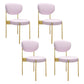 Glam Style Upholstered Side Chair Open Back Dining Side Chair Pink 4 Piece Set Brass Gold Clearhalo 'Dining Chairs' 'Dining Tables & Seating' 'dining_chair' 'furn' 'furn_dining_chair' 'Furniture' 'furniture_dining_chair' 'Kitchen & Dining Furniture' 4819046