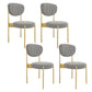 Glam Style Upholstered Side Chair Open Back Dining Side Chair Black White 4 Piece Set Brass Gold Clearhalo 'Dining Chairs' 'Dining Tables & Seating' 'dining_chair' 'furn' 'furn_dining_chair' 'Furniture' 'furniture_dining_chair' 'Kitchen & Dining Furniture' 4819052