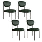 Glam Style Upholstered Side Chair Open Back Dining Side Chair Blackish Green 4 Piece Set Black Clearhalo 'Dining Chairs' 'Dining Tables & Seating' 'dining_chair' 'furn' 'furn_dining_chair' 'Furniture' 'furniture_dining_chair' 'Kitchen & Dining Furniture' 4819055
