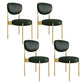 Glam Style Upholstered Side Chair Open Back Dining Side Chair Blackish Green 4 Piece Set Brass Gold Clearhalo 'Dining Chairs' 'Dining Tables & Seating' 'dining_chair' 'furn' 'furn_dining_chair' 'Furniture' 'furniture_dining_chair' 'Kitchen & Dining Furniture' 4819056