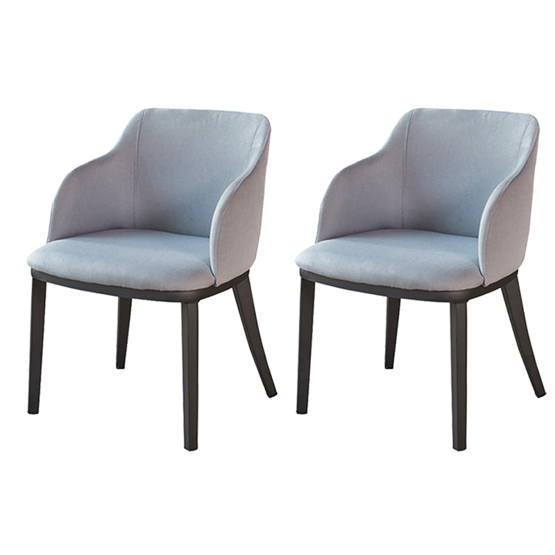 Modern Metal Dining Arm Chair Upholstered Side Chair for Dining Room Light Gray 2 Piece Set Clearhalo 'Dining Chairs' 'Dining Tables & Seating' 'dining_chair' 'furn' 'furn_dining_chair' 'Furniture' 'furniture_dining_chair' 'Kitchen & Dining Furniture' 4819062