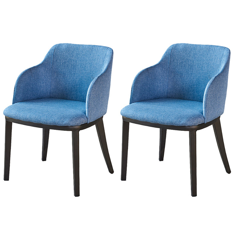 Modern Metal Dining Arm Chair Upholstered Side Chair for Dining Room Blue 2 Piece Set Clearhalo 'Dining Chairs' 'Dining Tables & Seating' 'dining_chair' 'furn' 'furn_dining_chair' 'Furniture' 'furniture_dining_chair' 'Kitchen & Dining Furniture' 4819066