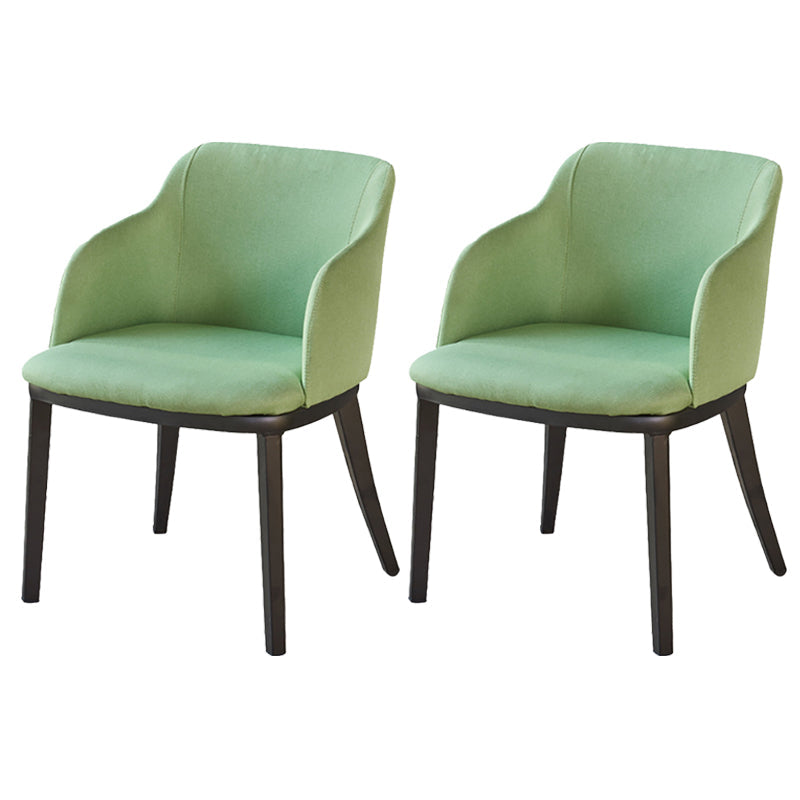 Modern Metal Dining Arm Chair Upholstered Side Chair for Dining Room Light Green 2 Piece Set Clearhalo 'Dining Chairs' 'Dining Tables & Seating' 'dining_chair' 'furn' 'furn_dining_chair' 'Furniture' 'furniture_dining_chair' 'Kitchen & Dining Furniture' 4819069