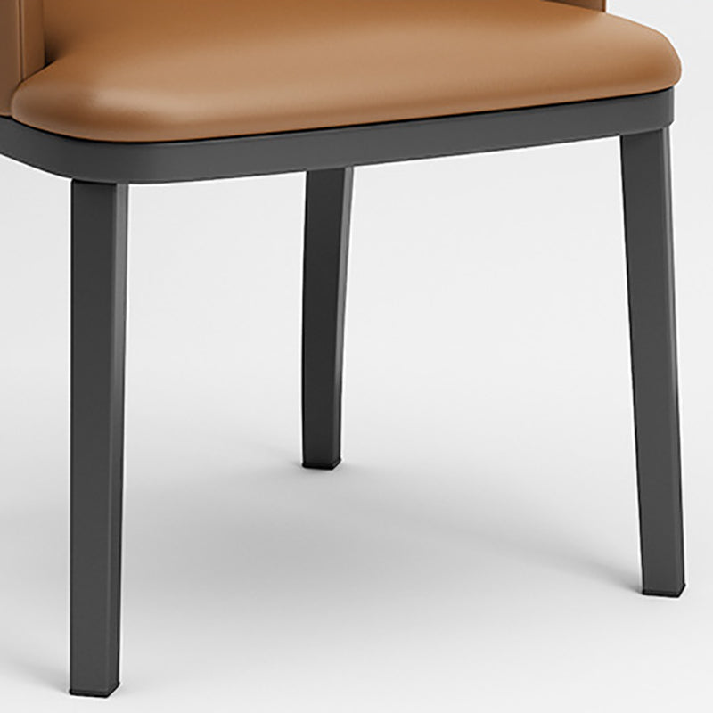 Modern Metal Dining Arm Chair Upholstered Side Chair for Dining Room Clearhalo 'Dining Chairs' 'Dining Tables & Seating' 'dining_chair' 'furn' 'furn_dining_chair' 'Furniture' 'furniture_dining_chair' 'Kitchen & Dining Furniture' 4819073