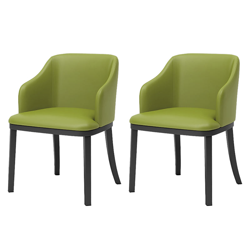 Modern Metal Dining Arm Chair Upholstered Side Chair for Dining Room Turquoise 2 Piece Set Clearhalo 'Dining Chairs' 'Dining Tables & Seating' 'dining_chair' 'furn' 'furn_dining_chair' 'Furniture' 'furniture_dining_chair' 'Kitchen & Dining Furniture' 4819079