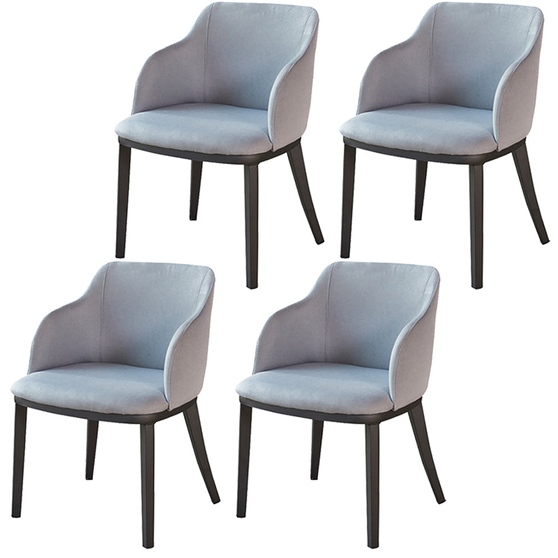 Modern Metal Dining Arm Chair Upholstered Side Chair for Dining Room Light Gray 4 Piece Set Clearhalo 'Dining Chairs' 'Dining Tables & Seating' 'dining_chair' 'furn' 'furn_dining_chair' 'Furniture' 'furniture_dining_chair' 'Kitchen & Dining Furniture' 4819085