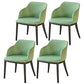 Modern Metal Dining Arm Chair Upholstered Side Chair for Dining Room Light Green 4 Piece Set Clearhalo 'Dining Chairs' 'Dining Tables & Seating' 'dining_chair' 'furn' 'furn_dining_chair' 'Furniture' 'furniture_dining_chair' 'Kitchen & Dining Furniture' 4819089