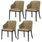 Modern Metal Dining Arm Chair Upholstered Side Chair for Dining Room Khaki 4 Piece Set Clearhalo 'Dining Chairs' 'Dining Tables & Seating' 'dining_chair' 'furn' 'furn_dining_chair' 'Furniture' 'furniture_dining_chair' 'Kitchen & Dining Furniture' 4819090