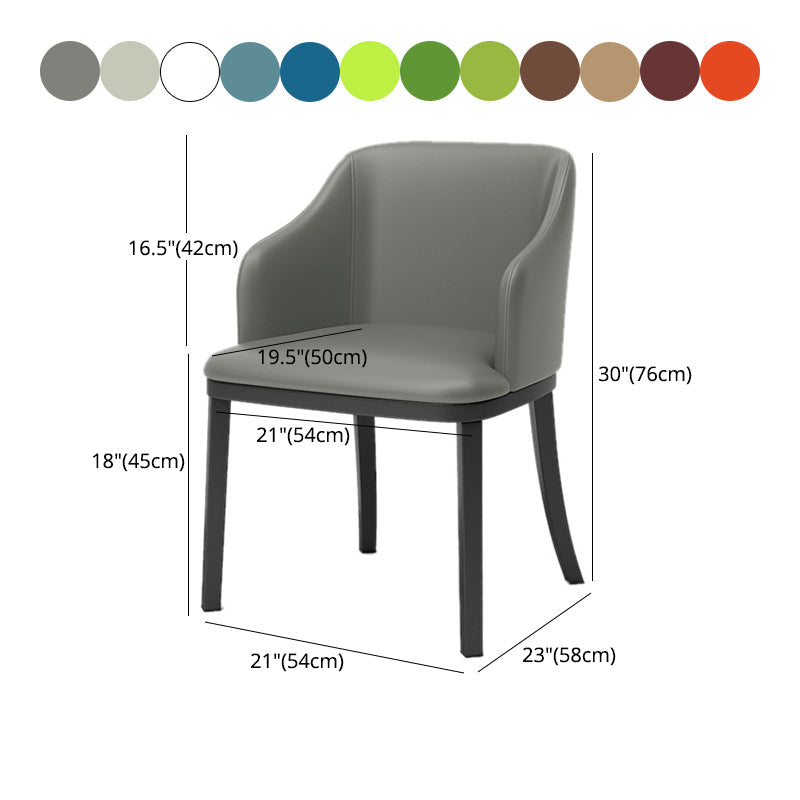 Modern Metal Dining Arm Chair Upholstered Side Chair for Dining Room Clearhalo 'Dining Chairs' 'Dining Tables & Seating' 'dining_chair' 'furn' 'furn_dining_chair' 'Furniture' 'furniture_dining_chair' 'Kitchen & Dining Furniture' 4819096