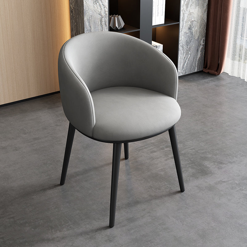 Contemporary Metal Dining Room Chairs Wingback Side Chair in Black Light Gray 1 Piece Clearhalo 'Dining Chairs' 'Dining Tables & Seating' 'dining_chair' 'furn' 'furn_dining_chair' 'Furniture' 'furniture_dining_chair' 'Kitchen & Dining Furniture' 4819099