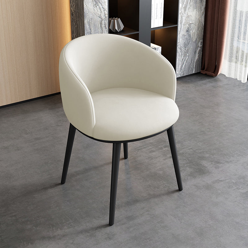 Contemporary Metal Dining Room Chairs Wingback Side Chair in Black White 1 Piece Clearhalo 'Dining Chairs' 'Dining Tables & Seating' 'dining_chair' 'furn' 'furn_dining_chair' 'Furniture' 'furniture_dining_chair' 'Kitchen & Dining Furniture' 4819101