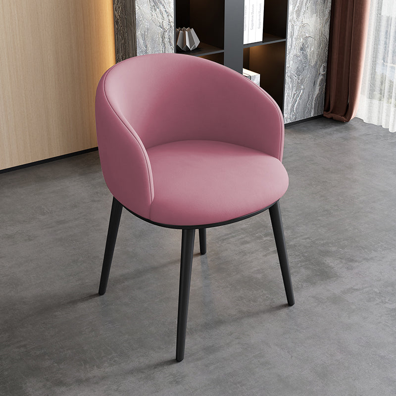 Contemporary Metal Dining Room Chairs Wingback Side Chair in Black Clearhalo 'Dining Chairs' 'Dining Tables & Seating' 'dining_chair' 'furn' 'furn_dining_chair' 'Furniture' 'furniture_dining_chair' 'Kitchen & Dining Furniture' 4819102