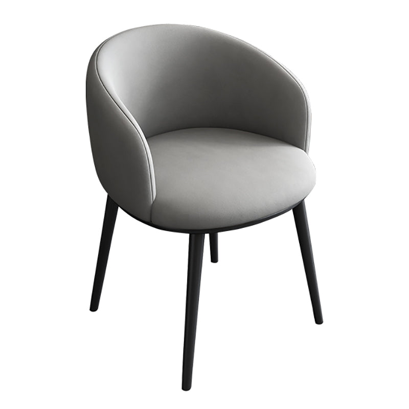 Contemporary Metal Dining Room Chairs Wingback Side Chair in Black Clearhalo 'Dining Chairs' 'Dining Tables & Seating' 'dining_chair' 'furn' 'furn_dining_chair' 'Furniture' 'furniture_dining_chair' 'Kitchen & Dining Furniture' 4819106