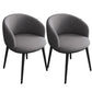 Contemporary Metal Dining Room Chairs Wingback Side Chair in Black Dark Gray 2 Piece Set Clearhalo 'Dining Chairs' 'Dining Tables & Seating' 'dining_chair' 'furn' 'furn_dining_chair' 'Furniture' 'furniture_dining_chair' 'Kitchen & Dining Furniture' 4819114