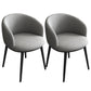 Contemporary Metal Dining Room Chairs Wingback Side Chair in Black Light Gray 2 Piece Set Clearhalo 'Dining Chairs' 'Dining Tables & Seating' 'dining_chair' 'furn' 'furn_dining_chair' 'Furniture' 'furniture_dining_chair' 'Kitchen & Dining Furniture' 4819115