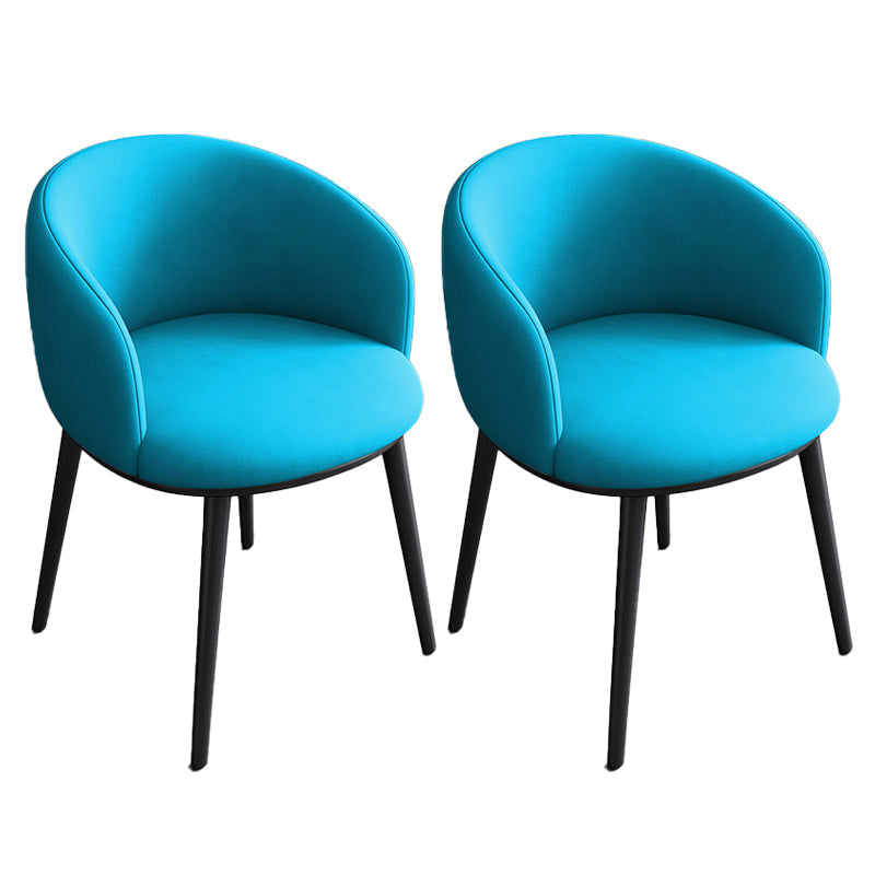 Contemporary Metal Dining Room Chairs Wingback Side Chair in Black Sky Blue 2 Piece Set Clearhalo 'Dining Chairs' 'Dining Tables & Seating' 'dining_chair' 'furn' 'furn_dining_chair' 'Furniture' 'furniture_dining_chair' 'Kitchen & Dining Furniture' 4819118