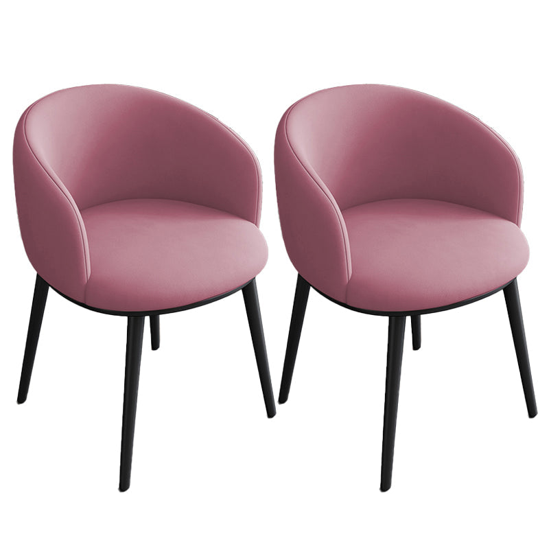 Contemporary Metal Dining Room Chairs Wingback Side Chair in Black Rose Bloom 2 Piece Set Clearhalo 'Dining Chairs' 'Dining Tables & Seating' 'dining_chair' 'furn' 'furn_dining_chair' 'Furniture' 'furniture_dining_chair' 'Kitchen & Dining Furniture' 4819120