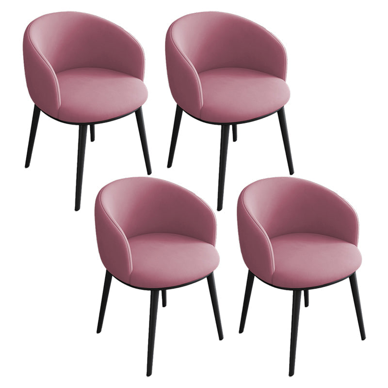 Contemporary Metal Dining Room Chairs Wingback Side Chair in Black Rose Bloom 4 Piece Set Clearhalo 'Dining Chairs' 'Dining Tables & Seating' 'dining_chair' 'furn' 'furn_dining_chair' 'Furniture' 'furniture_dining_chair' 'Kitchen & Dining Furniture' 4819128