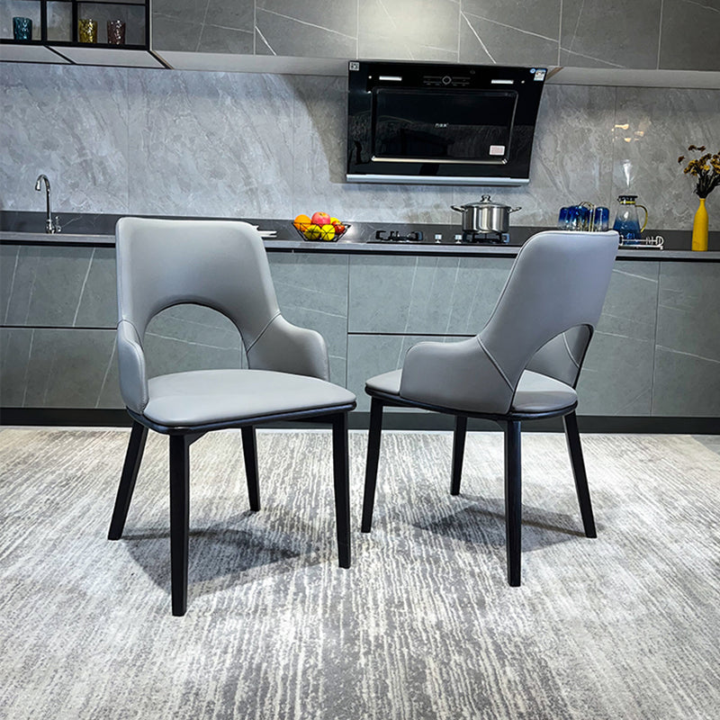 Modern Style Wood Arm Chair Open Back Upholstered Dining Side Chair Clearhalo 'Dining Chairs' 'Dining Tables & Seating' 'dining_chair' 'furn' 'furn_dining_chair' 'Furniture' 'furniture_dining_chair' 'Kitchen & Dining Furniture' 4819134