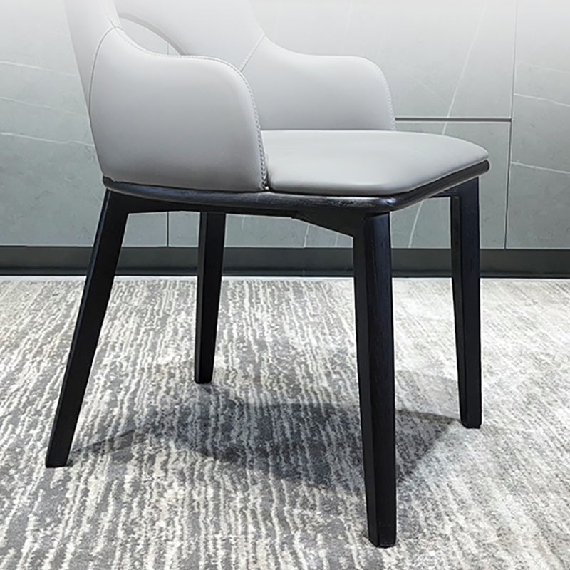 Modern Style Wood Arm Chair Open Back Upholstered Dining Side Chair Clearhalo 'Dining Chairs' 'Dining Tables & Seating' 'dining_chair' 'furn' 'furn_dining_chair' 'Furniture' 'furniture_dining_chair' 'Kitchen & Dining Furniture' 4819142