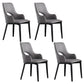 Modern Style Wood Arm Chair Open Back Upholstered Dining Side Chair Dark Gray 4 Piece Set Clearhalo 'Dining Chairs' 'Dining Tables & Seating' 'dining_chair' 'furn' 'furn_dining_chair' 'Furniture' 'furniture_dining_chair' 'Kitchen & Dining Furniture' 4819148
