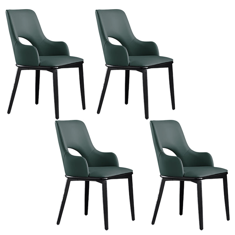 Modern Style Wood Arm Chair Open Back Upholstered Dining Side Chair Blue 4 Piece Set Clearhalo 'Dining Chairs' 'Dining Tables & Seating' 'dining_chair' 'furn' 'furn_dining_chair' 'Furniture' 'furniture_dining_chair' 'Kitchen & Dining Furniture' 4819152
