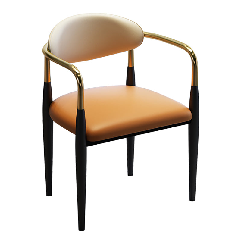 Glam Metal Dining Room Chairs Open Back Dining Side Chair in Black Clearhalo 'Dining Chairs' 'Dining Tables & Seating' 'dining_chair' 'furn' 'furn_dining_chair' 'Furniture' 'furniture_dining_chair' 'Kitchen & Dining Furniture' 4819166