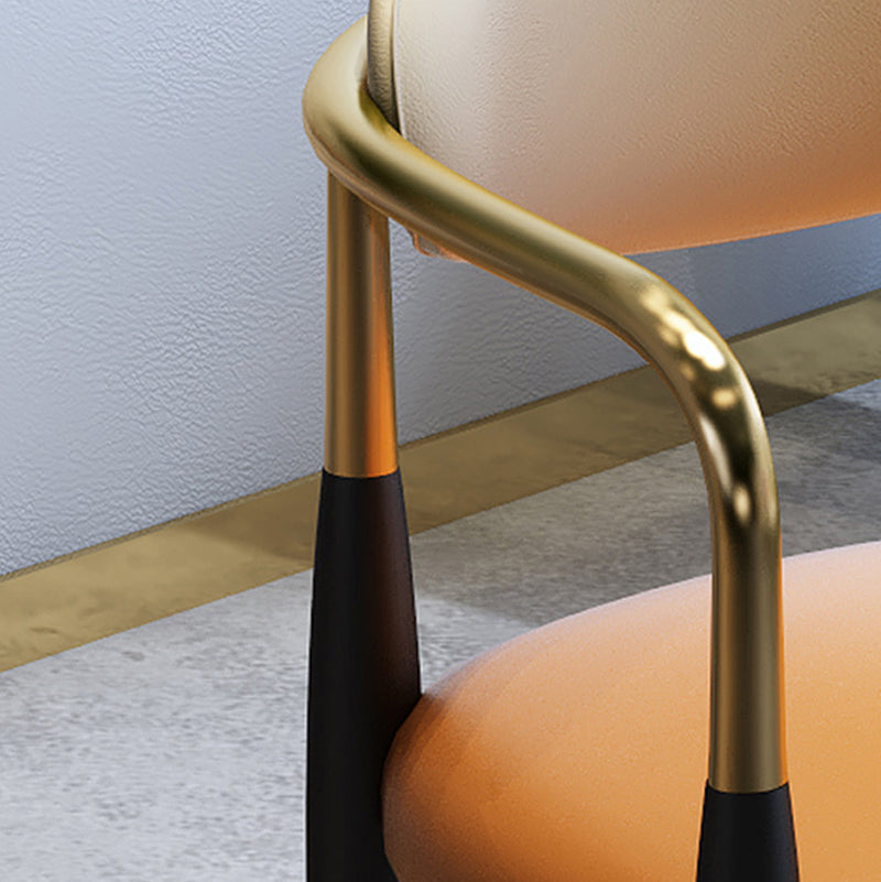 Glam Metal Dining Room Chairs Open Back Dining Side Chair in Black Clearhalo 'Dining Chairs' 'Dining Tables & Seating' 'dining_chair' 'furn' 'furn_dining_chair' 'Furniture' 'furniture_dining_chair' 'Kitchen & Dining Furniture' 4819170