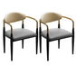 Glam Metal Dining Room Chairs Open Back Dining Side Chair in Black Grey 2 Piece Set Clearhalo 'Dining Chairs' 'Dining Tables & Seating' 'dining_chair' 'furn' 'furn_dining_chair' 'Furniture' 'furniture_dining_chair' 'Kitchen & Dining Furniture' 4819173