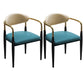 Glam Metal Dining Room Chairs Open Back Dining Side Chair in Black Green 2 Piece Set Clearhalo 'Dining Chairs' 'Dining Tables & Seating' 'dining_chair' 'furn' 'furn_dining_chair' 'Furniture' 'furniture_dining_chair' 'Kitchen & Dining Furniture' 4819179