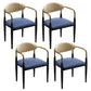 Glam Metal Dining Room Chairs Open Back Dining Side Chair in Black Blue 4 Piece Set Clearhalo 'Dining Chairs' 'Dining Tables & Seating' 'dining_chair' 'furn' 'furn_dining_chair' 'Furniture' 'furniture_dining_chair' 'Kitchen & Dining Furniture' 4819187