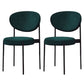 Modern Style Metal Chair Open Back Dining Side Chair with Upholstered Green-Black 2 Piece Set Clearhalo 'Dining Chairs' 'Dining Tables & Seating' 'dining_chair' 'furn' 'furn_dining_chair' 'Furniture' 'furniture_dining_chair' 'Kitchen & Dining Furniture' 4819207
