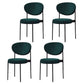Modern Style Metal Chair Open Back Dining Side Chair with Upholstered Green-Black 4 Piece Set Clearhalo 'Dining Chairs' 'Dining Tables & Seating' 'dining_chair' 'furn' 'furn_dining_chair' 'Furniture' 'furniture_dining_chair' 'Kitchen & Dining Furniture' 4819208