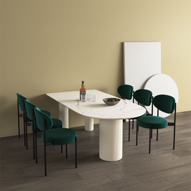 Modern Style Metal Chair Open Back Dining Side Chair with Upholstered Clearhalo 'Dining Chairs' 'Dining Tables & Seating' 'dining_chair' 'furn' 'furn_dining_chair' 'Furniture' 'furniture_dining_chair' 'Kitchen & Dining Furniture' 4819209