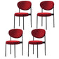 Modern Style Metal Chair Open Back Dining Side Chair with Upholstered Burgundy 4 Piece Set Clearhalo 'Dining Chairs' 'Dining Tables & Seating' 'dining_chair' 'furn' 'furn_dining_chair' 'Furniture' 'furniture_dining_chair' 'Kitchen & Dining Furniture' 4819215