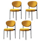 Modern Style Metal Chair Open Back Dining Side Chair with Upholstered Yellow 4 Piece Set Clearhalo 'Dining Chairs' 'Dining Tables & Seating' 'dining_chair' 'furn' 'furn_dining_chair' 'Furniture' 'furniture_dining_chair' 'Kitchen & Dining Furniture' 4819218