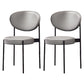 Modern Style Metal Chair Open Back Dining Side Chair with Upholstered Light Gray 2 Piece Set Clearhalo 'Dining Chairs' 'Dining Tables & Seating' 'dining_chair' 'furn' 'furn_dining_chair' 'Furniture' 'furniture_dining_chair' 'Kitchen & Dining Furniture' 4819220