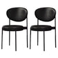 Modern Style Metal Chair Open Back Dining Side Chair with Upholstered Gloss Black 2 Piece Set Clearhalo 'Dining Chairs' 'Dining Tables & Seating' 'dining_chair' 'furn' 'furn_dining_chair' 'Furniture' 'furniture_dining_chair' 'Kitchen & Dining Furniture' 4819223