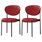 Modern Style Metal Chair Open Back Dining Side Chair with Upholstered Red 2 Piece Set Clearhalo 'Dining Chairs' 'Dining Tables & Seating' 'dining_chair' 'furn' 'furn_dining_chair' 'Furniture' 'furniture_dining_chair' 'Kitchen & Dining Furniture' 4819229