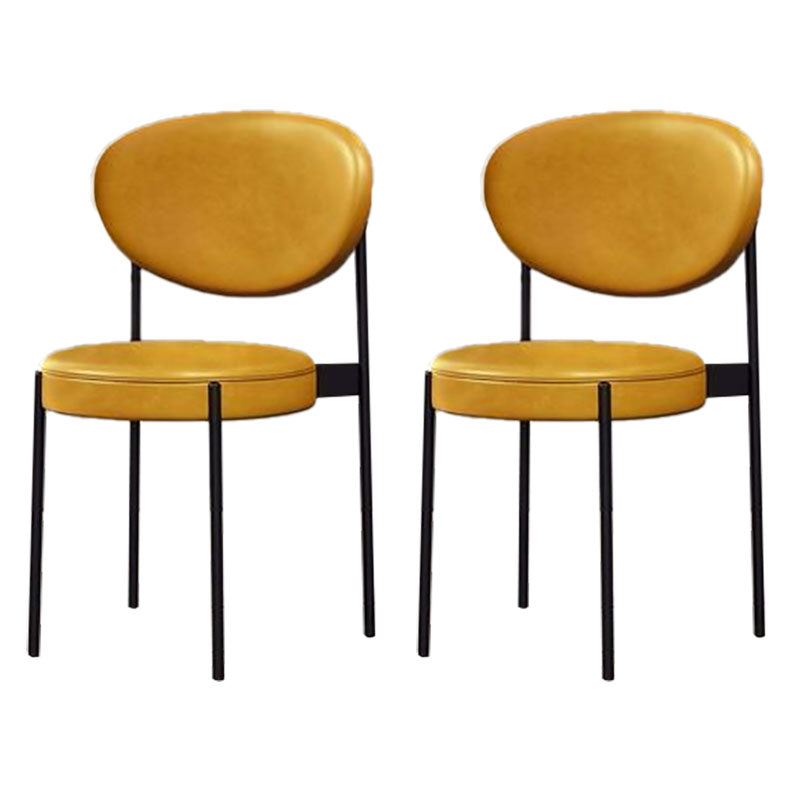 Modern Style Metal Chair Open Back Dining Side Chair with Upholstered Ginger 2 Piece Set Clearhalo 'Dining Chairs' 'Dining Tables & Seating' 'dining_chair' 'furn' 'furn_dining_chair' 'Furniture' 'furniture_dining_chair' 'Kitchen & Dining Furniture' 4819232