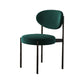 Modern Style Metal Chair Open Back Dining Side Chair with Upholstered Blackish Green 1 Piece Clearhalo 'Dining Chairs' 'Dining Tables & Seating' 'dining_chair' 'furn' 'furn_dining_chair' 'Furniture' 'furniture_dining_chair' 'Kitchen & Dining Furniture' 4819234