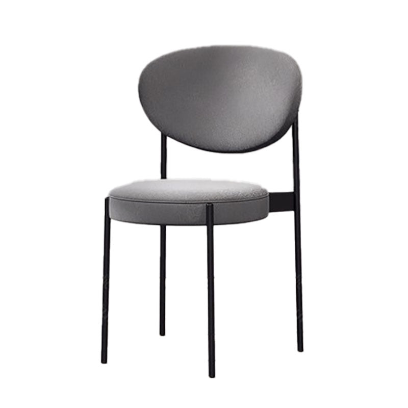 Modern Style Metal Chair Open Back Dining Side Chair with Upholstered Grey 1 Piece Clearhalo 'Dining Chairs' 'Dining Tables & Seating' 'dining_chair' 'furn' 'furn_dining_chair' 'Furniture' 'furniture_dining_chair' 'Kitchen & Dining Furniture' 4819237