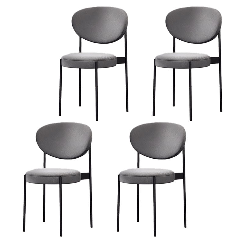 Modern Style Metal Chair Open Back Dining Side Chair with Upholstered Grey 4 Piece Set Clearhalo 'Dining Chairs' 'Dining Tables & Seating' 'dining_chair' 'furn' 'furn_dining_chair' 'Furniture' 'furniture_dining_chair' 'Kitchen & Dining Furniture' 4819239