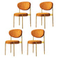 Modern Style Metal Chair Open Back Dining Side Chair with Upholstered Orange 4 Piece Set Clearhalo 'Dining Chairs' 'Dining Tables & Seating' 'dining_chair' 'furn' 'furn_dining_chair' 'Furniture' 'furniture_dining_chair' 'Kitchen & Dining Furniture' 4819242