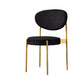 Modern Style Metal Chair Open Back Dining Side Chair with Upholstered Gold-Black 1 Piece Clearhalo 'Dining Chairs' 'Dining Tables & Seating' 'dining_chair' 'furn' 'furn_dining_chair' 'Furniture' 'furniture_dining_chair' 'Kitchen & Dining Furniture' 4819243